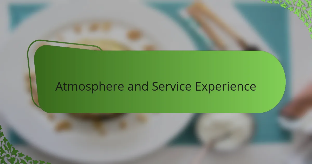 Atmosphere and Service Experience