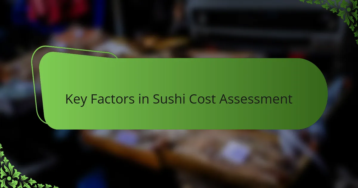 Key Factors in Sushi Cost Assessment