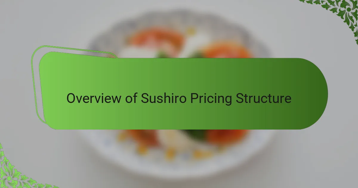 Overview of Sushiro Pricing Structure