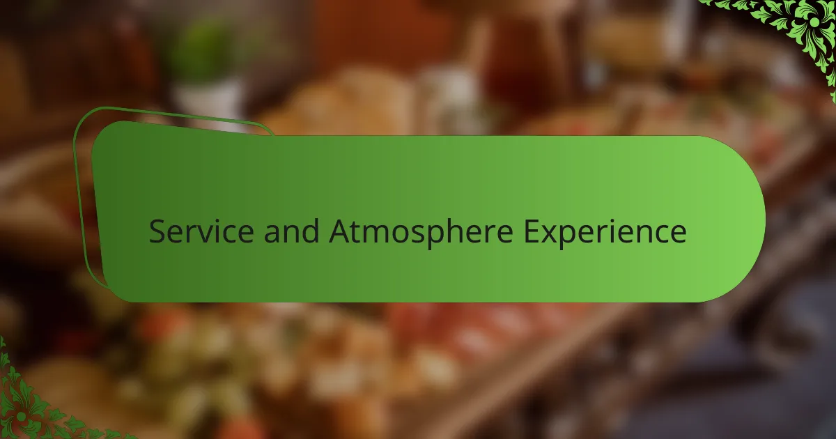 Service and Atmosphere Experience