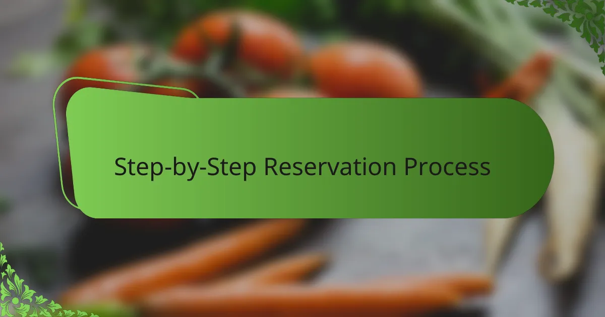 Step-by-Step Reservation Process