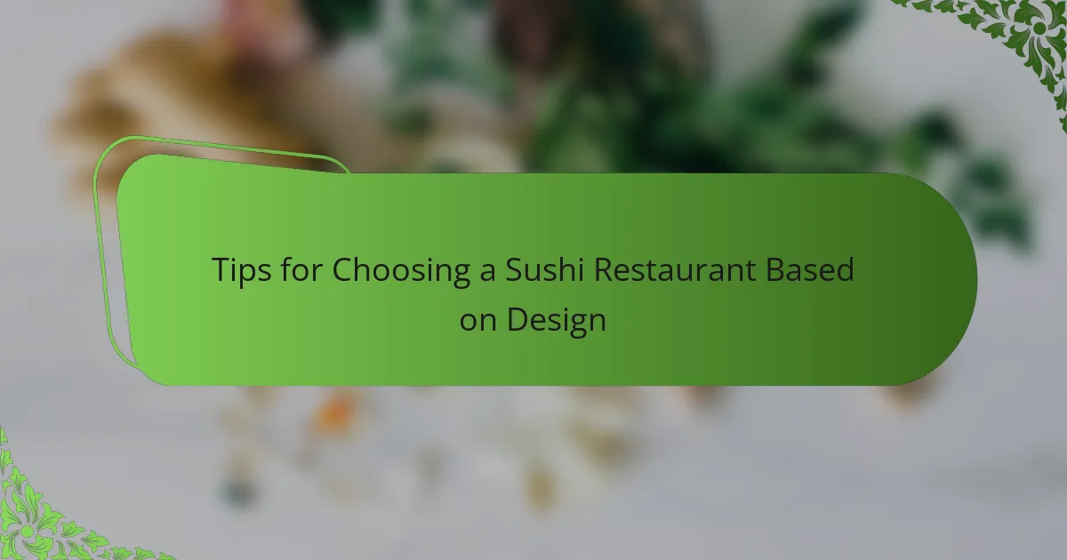 Tips for Choosing a Sushi Restaurant Based on Design