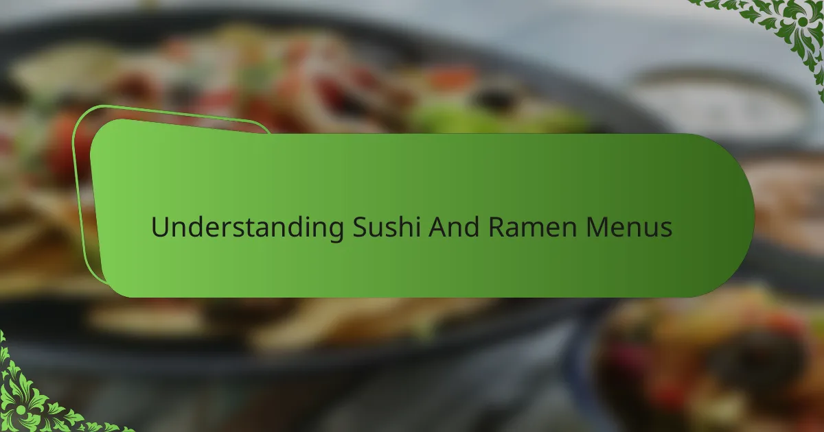 Understanding Sushi And Ramen Menus